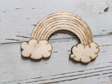 RAINBOW SHAPE With Clouds - 3 Inches Unfinished 1/4 Wood - Wooden Bla –  Handcraftedbymegan